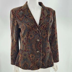 Ralph Lauren Vintage Paisley Velvet Blazer Jacket